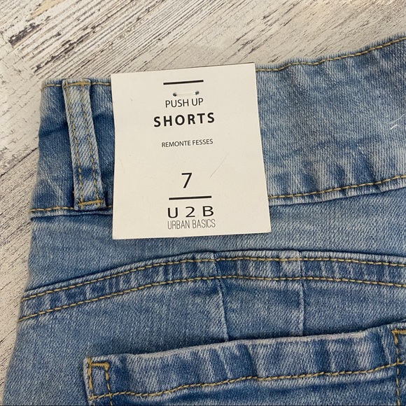 U2B Urban Basics Pull-Up Denim Shorts 7 - Picture 4 of 5
